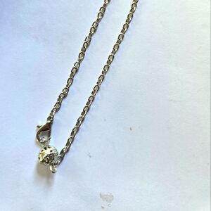 FASHIONISTA 8"SILVER DISCO BALL  ACCENT ANKLET